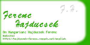 ferenc hajducsek business card